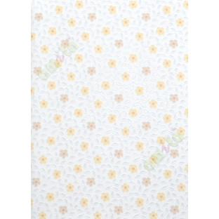White yellow brown small floral design home decor wallpaper for walls